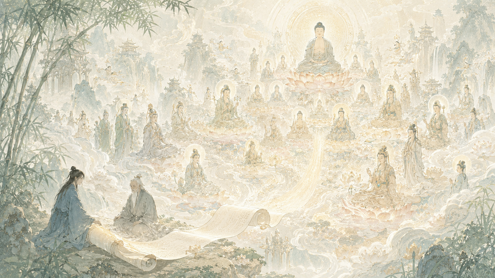 第 8 品第 1 张配图：一切诸佛，及诸佛阿耨多罗三藐三菩提法，皆从此经出。