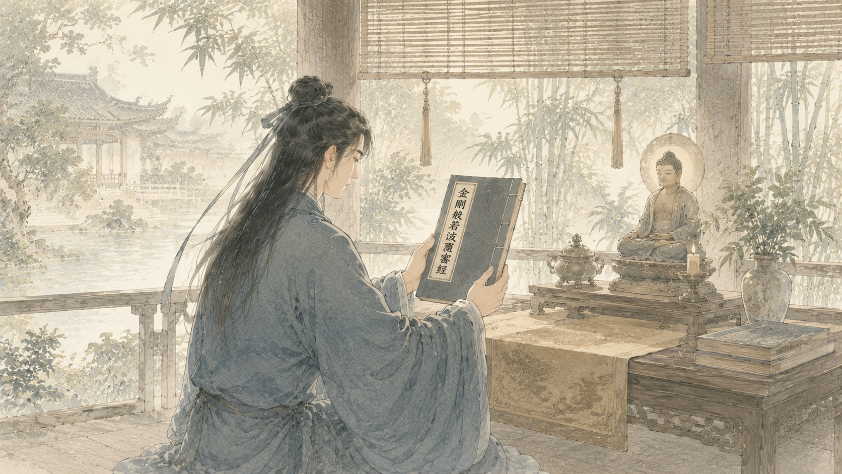 第 13 品第 2 张配图：是经名为《金刚般若波罗蜜》，以是名字，汝当奉持。