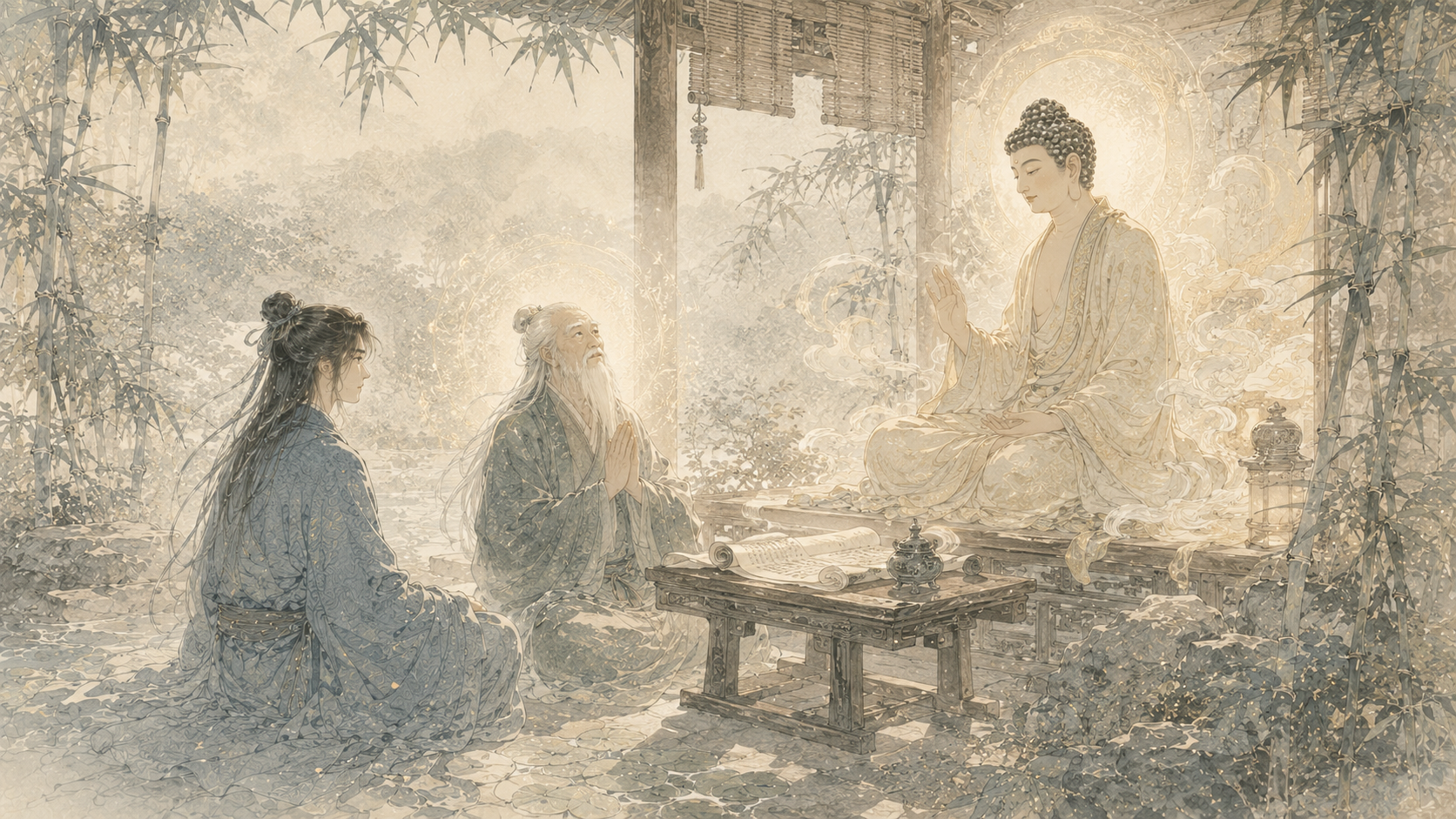 第 14 品第 2 张配图：佛说如是甚深经典，我从昔来所得慧眼，未曾得闻如是之经。